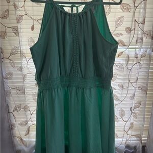 No Boundaries Green Sleeveless Mini Dress